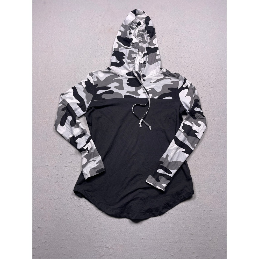 Streetwear Society Hoodie Active Camo Black Grey White Medium Womens